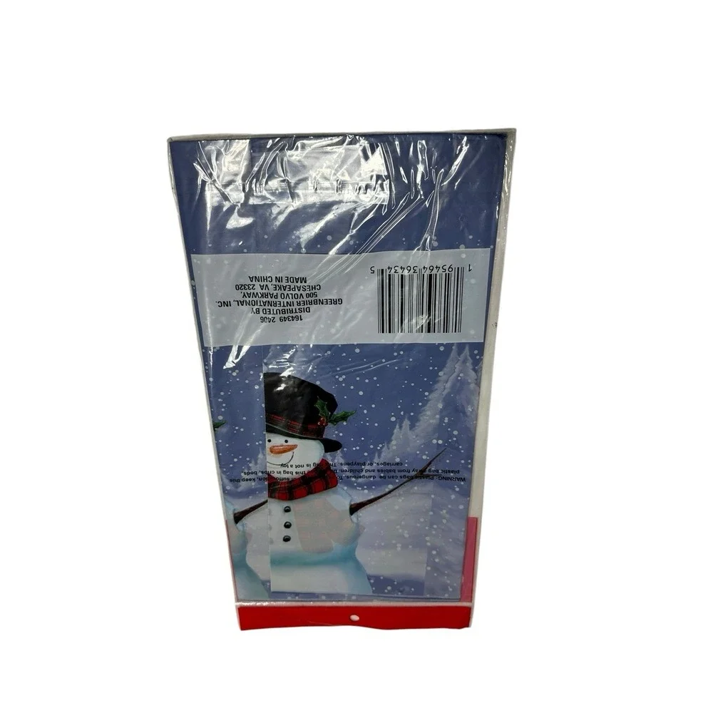 LOT OF 2 christmas house plastic table cover 54x108 inches‎ rectangle snowman